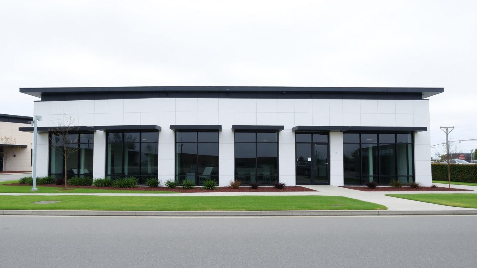 Modern commercial building in New Zealand